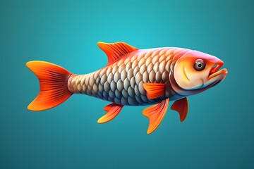 3d Fish Arowana cartoon