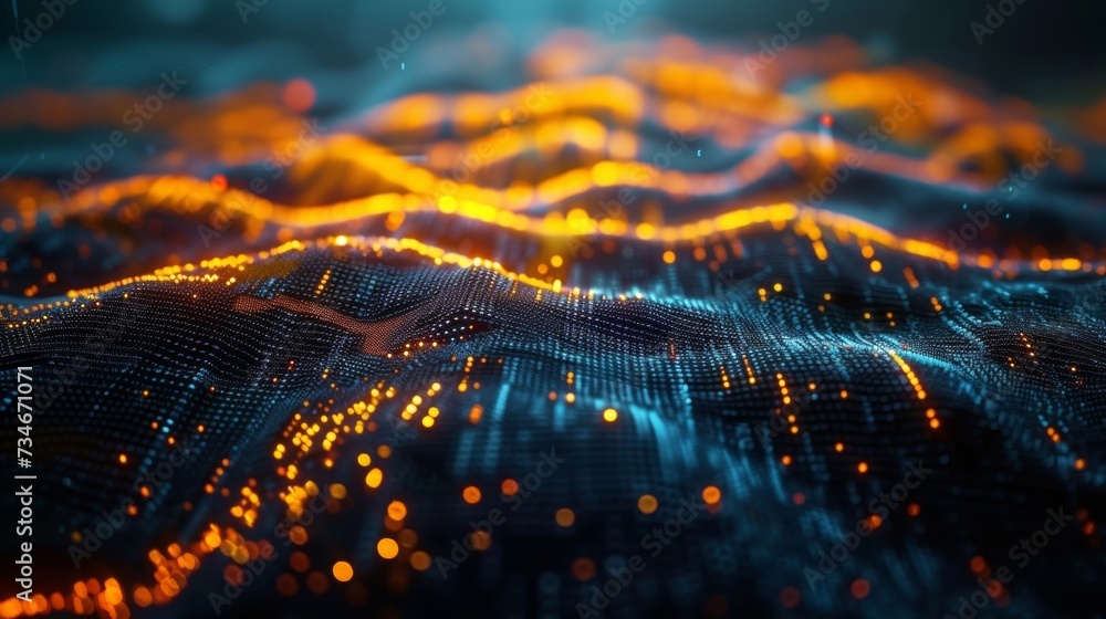 Poster digital map showcases scandinavia's advanced tech infrastructure, enabling seamless data flow and gl