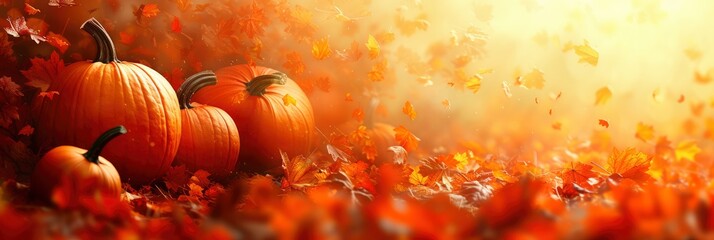 Pumpkin Abstract Background, Illustrations Banner
