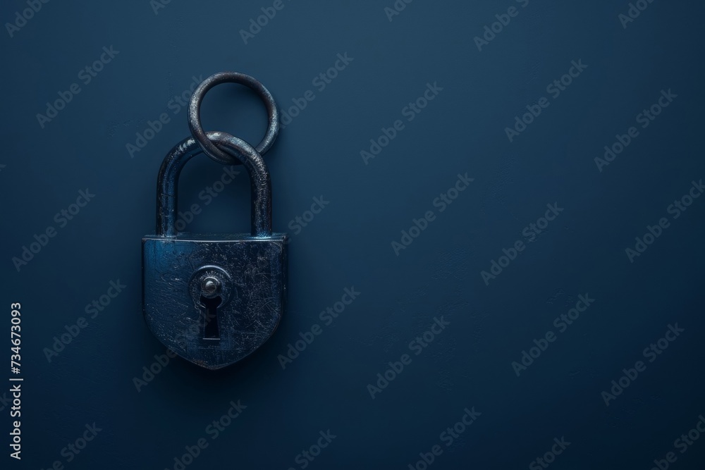 Poster secure your data with a digital padlock, ensuring cyber safety and preventing fraud on your computin
