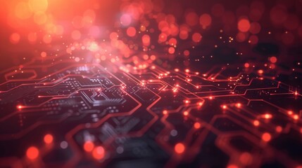 Quantum computer systems with AI neurons and electronic circuits enhance global data connectivity. - obrazy, fototapety, plakaty