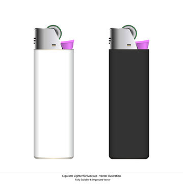  Cigarette Lighter Mockup for Realistic Designs. Vector Cigarette Lighter Mockup Illustration
