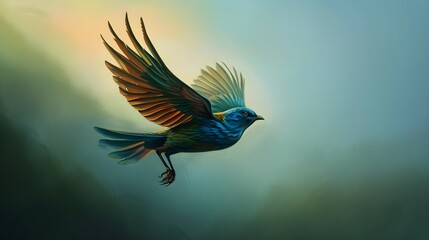 Obraz premium art work of flying bird. oil painting.