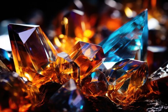 Macro photography Dimond stone revealing the minute and dazzling, AI-generated