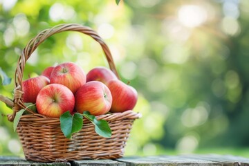 A basket of ripe apples awaits at the orchard, ready to be turned into pies and cider.