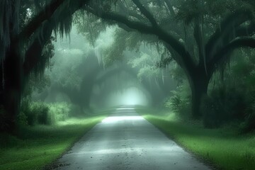 Obraz premium scary green dark forest nature professional photography