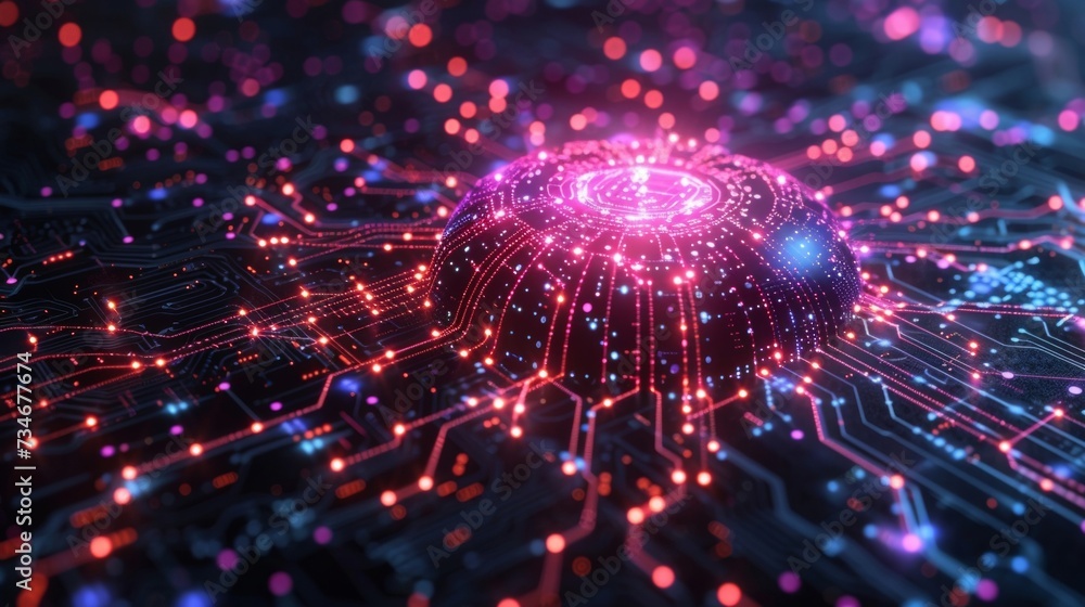 Poster quantum computing revolutionizes data processing with its advanced circuitry and global connectivity