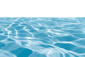 Water surface. Bluewater waves on the surface ripples blurred. Defocus blurred transparent blue colored clear calm water surface texture with splash and bubbles. Water waves with shining pattern.