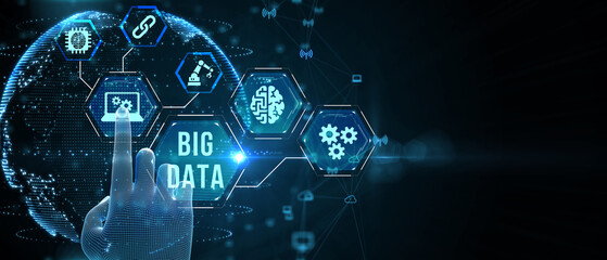 Business, Technology, Internet and network concept. Big Data Internet Information. 3d illustration