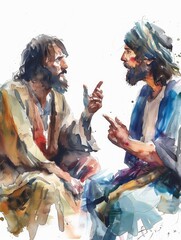 Jesus Explaining Parables to Matthew Generative AI