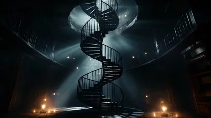 Foto auf gebürstetem Alu-Dibond Helix-Brücke A spiral staircase