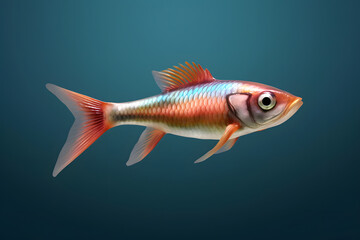 3d Rasbora fish cartoon