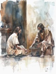 Jesus Sharing Parable of Compassionate Man Generative AI