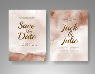 Wedding invitation with abstract watercolor background