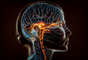 Female Opticla Nerve - Anatomy Brain. Generative AI