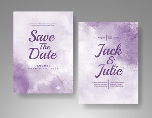 Wedding invitation with abstract watercolor background