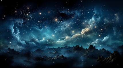 A top view of a deep midnight blue background, reminiscent of a starry night sky