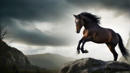 Obraz na płótnie Canvas horse in the mountains