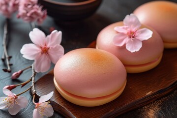 Obraz na płótnie Canvas Japanese sweet treat Sakura Dorayaki