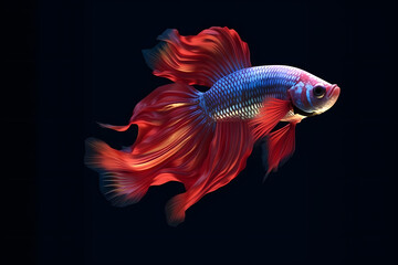 Fototapeta premium 3d Siamese Fighting Fish cartoon