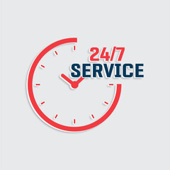 vector 24/7 hour service concept design 
