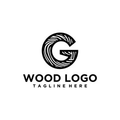 letter initials logo in wood grain style