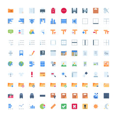 user interface, home screen, basic ui and essential ui vector icon set design flat style. perfect use for presentation, website, and more. modern icon set design color style