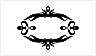 Vintage element isolated. Damask frame border pattern. Engraving stencil Vector stock illustration. EPS 10