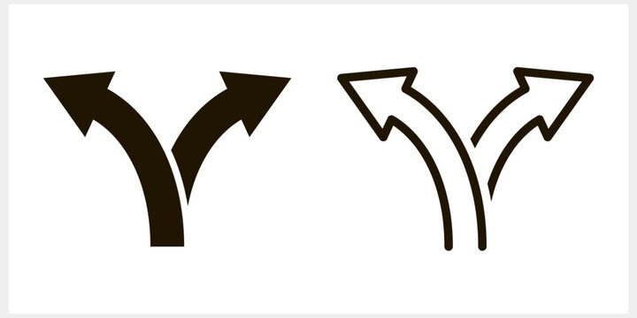 Trafic way icon isolated Road arrow Stencil vector stock illustration EPS 10