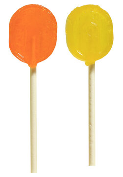 Lollipops isolated on white. Delicious colorful candy suckers isolated on a transparent.