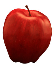 Red apple isolated on a transparent background. 