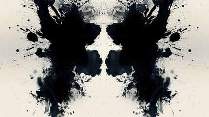 Abstract inkblot symmetry on a white background.