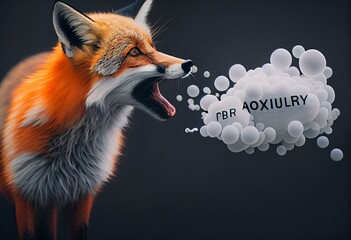 The charming orange fox in this image with a speech bubble adds a playful touch to your design. Generative AI