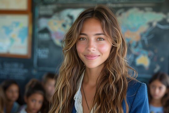 Wavy Hair, Blue Jacket, and Smiling Face: A Catchy Monthly Event Title Generative AI