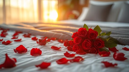 Roses on the Bed: A Celebration of Love and Romance Generative AI