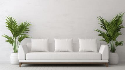 Modern minimalistic living room interior mockup with apartment background for design presentation