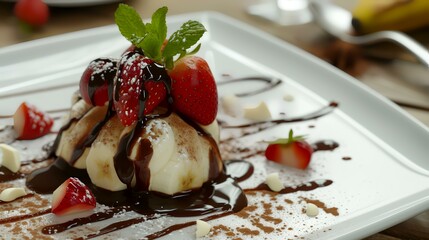 Turkish Lokma Turkish bite dessert with chocolate