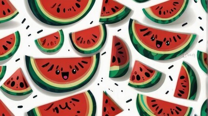 watermelon slices on a white background