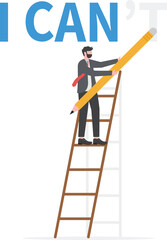 Businessman erase text I can not to I can Illustration

