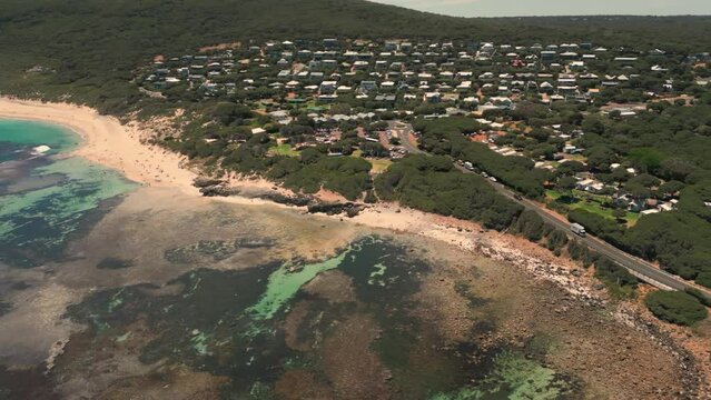 yallingup village and lagoon on western australia coast, famous surf spot near Perth and Margaret River