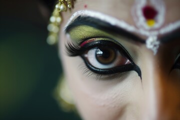 closeup of mohiniyattam dancers expressive eye movements