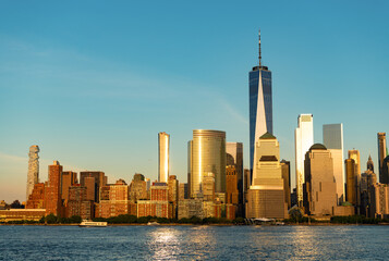 manhattan cityscape with skyscraper architecture. manhattan with ny city skyline. cityscape of nyc...