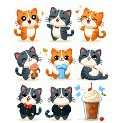 Funny cats. Vector illustration