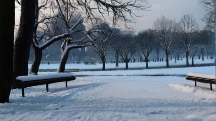 bench in the snow