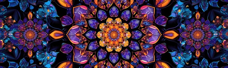 Colorful kaleidoscope background . Banner