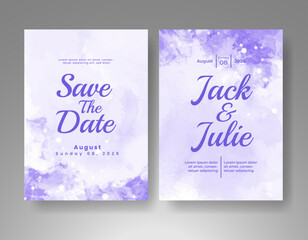 Wedding invitation with abstract watercolor background