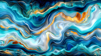 Obraz premium Elegant marble texture in blue and gold, abstract art and liquid pattern, luxurious background design