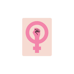 Badge for women's rights and equality. Sticker dedicated to feminism. Stylish and vector illustration for International Women's Day.