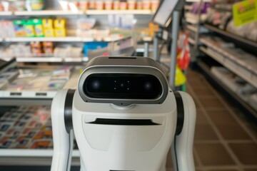 overtheshoulder view of customer facing checkout robot