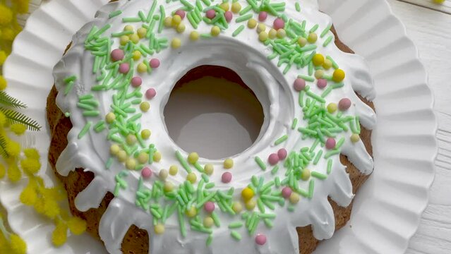 Easter Bundt Cake with Easter Eggs